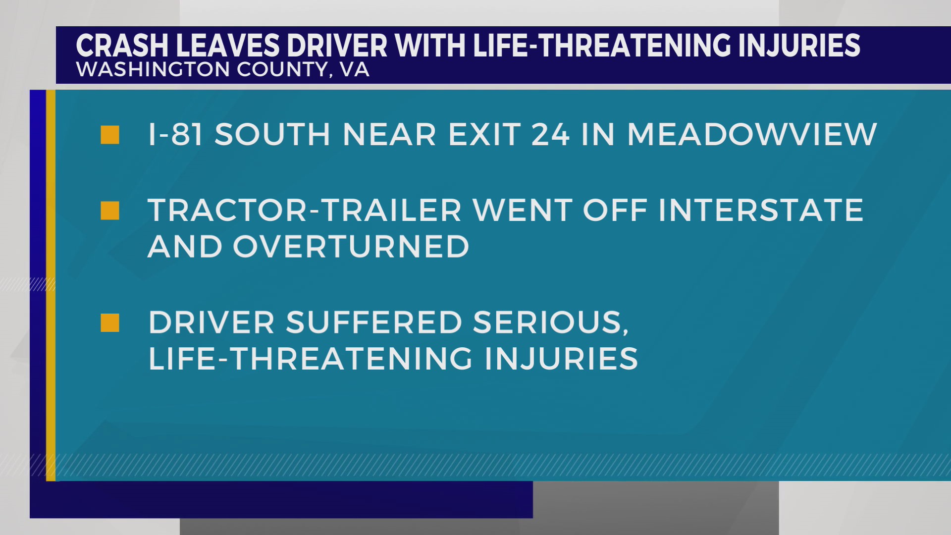 VSP: Crash on I-81 in Washington Co. leaves truck driver with life ...