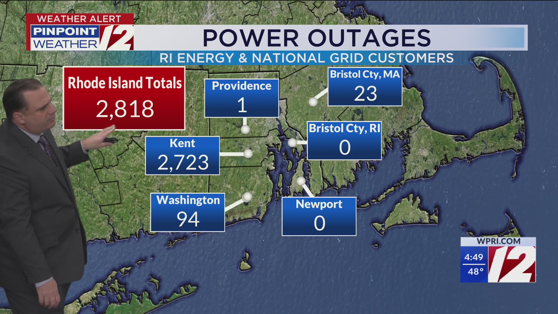 WPRI 12 Weather Forecast for 11/6/25: Strong wind gusts this morning ...
