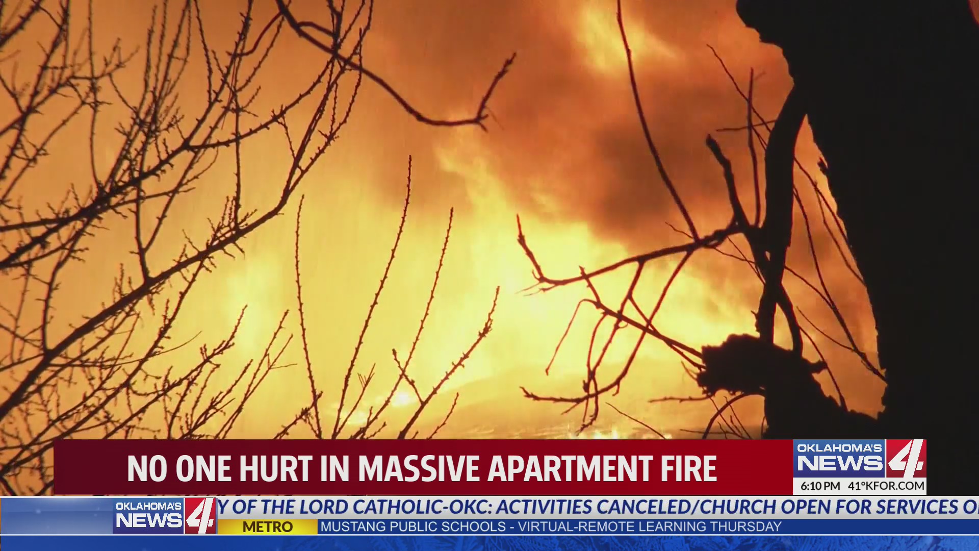 No one hurt in massive apartment fire – KFOR.com Oklahoma City