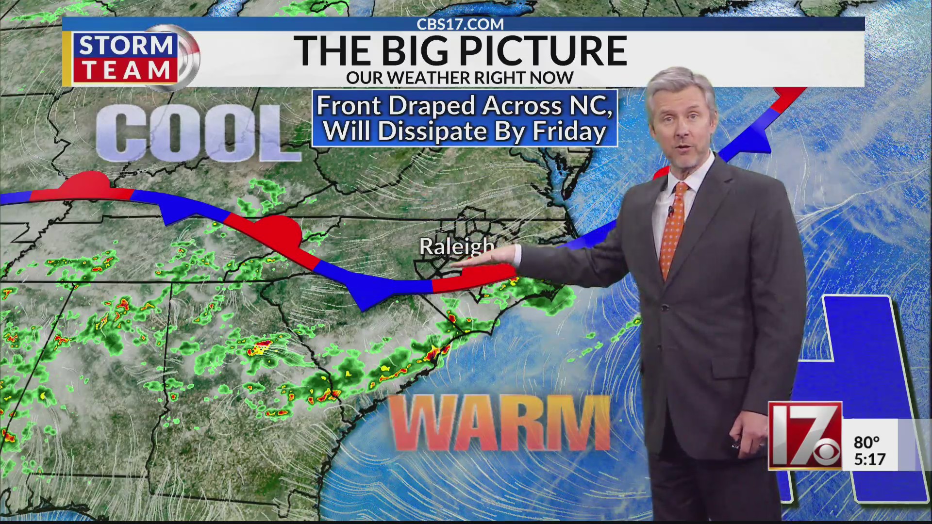 Spotty storms possible the rest of the week in central NC – CBS17.com