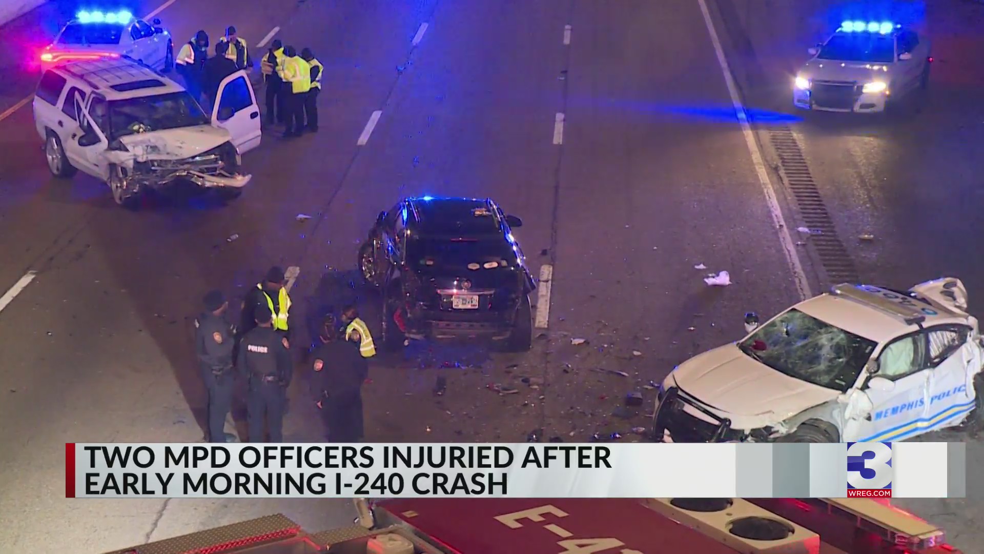2 MPD officers injured after car crash on I-240; man detained – WREG.com