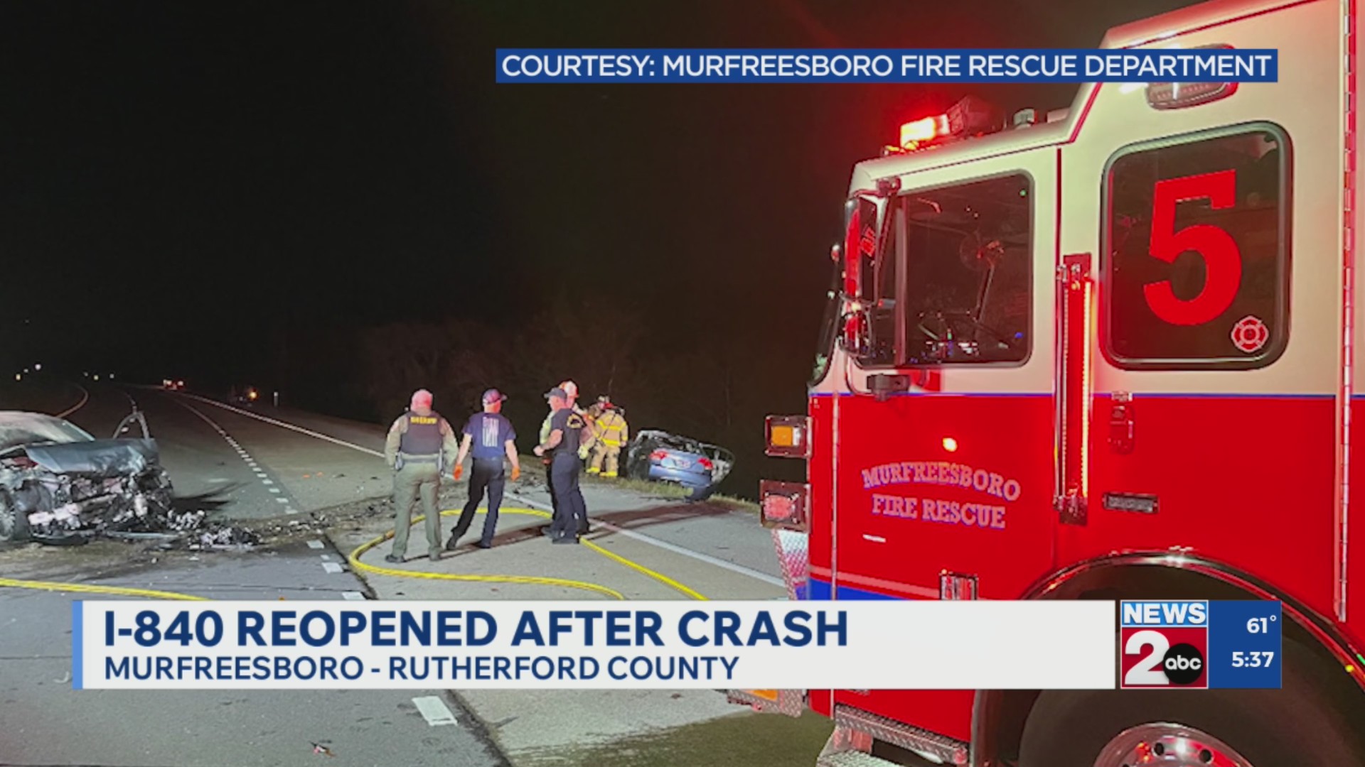 I-840 reopens after crash in Murfreesboro – WKRN News 2