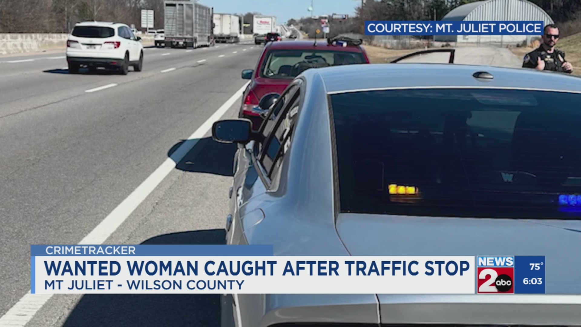 Wanted woman caught after Mt. Juliet traffic stop – WKRN News 2