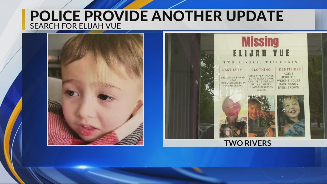 Search for Elijah Vue nears four months as Two Rivers Police provides ...