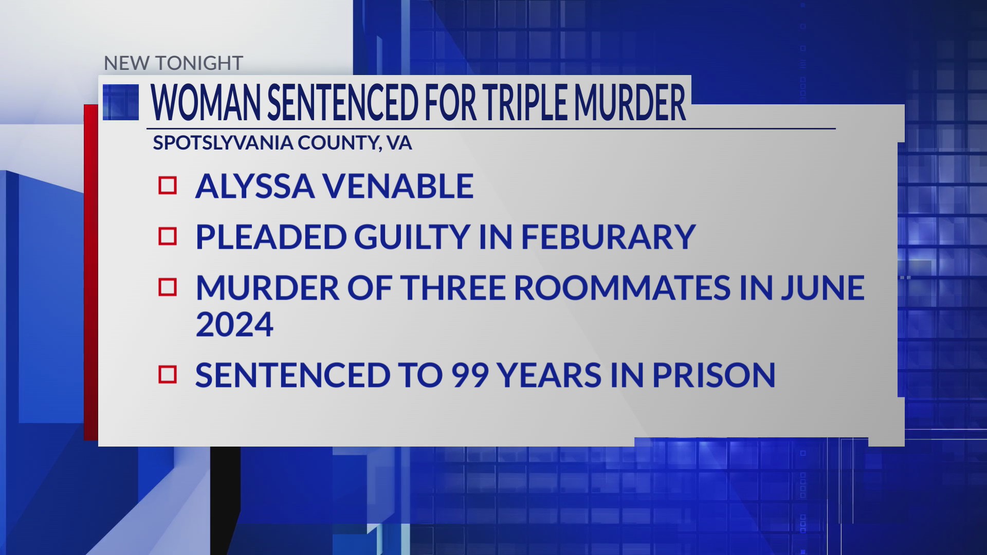 Spotsylvania woman sentenced for triple murder of roommates – DC News ...
