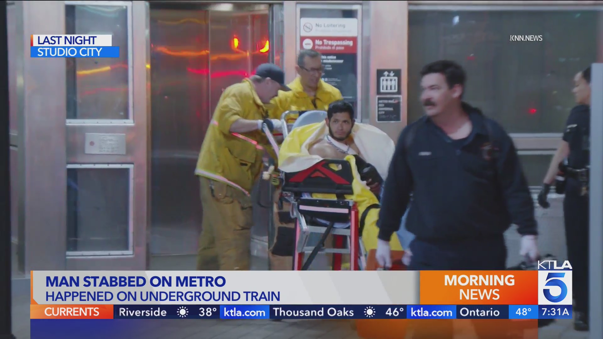Man stabbed on L.A. Metro train near Universal Studios – KTLA