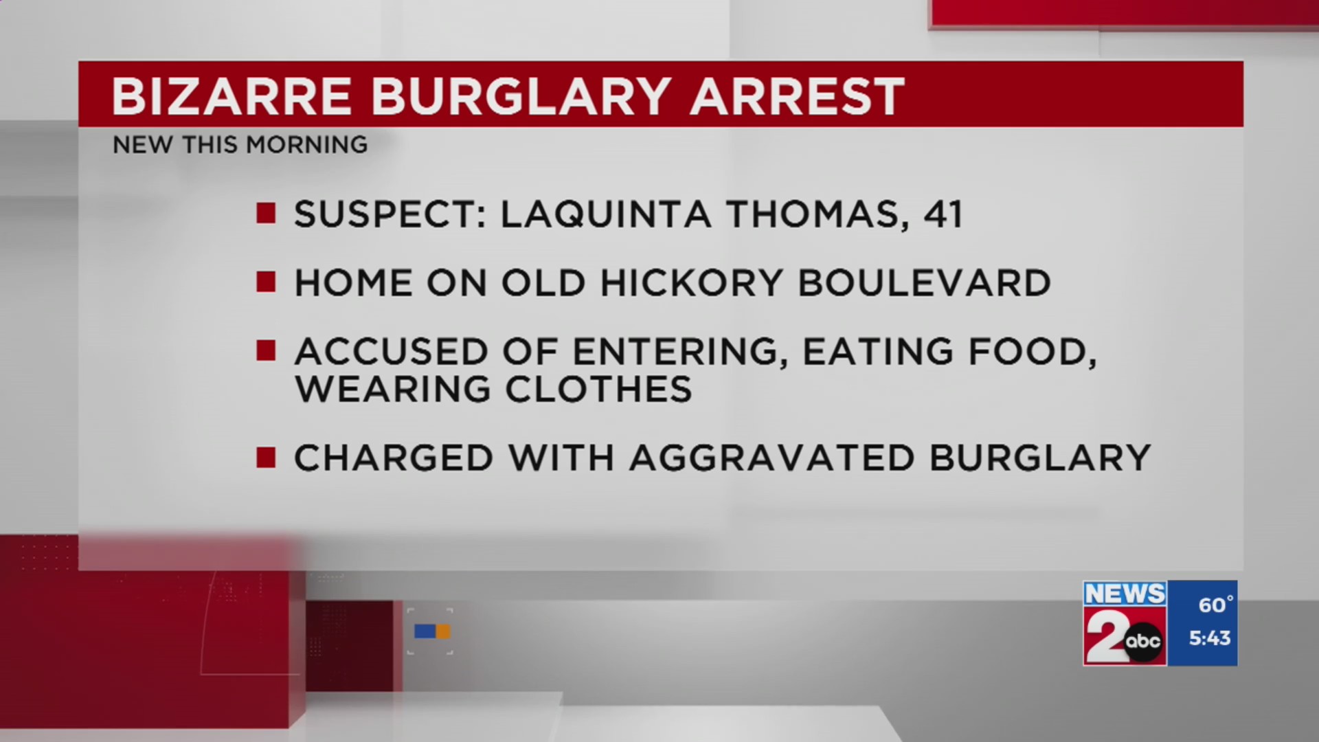 Bizarre burglary arrest in Nashville – WKRN News 2