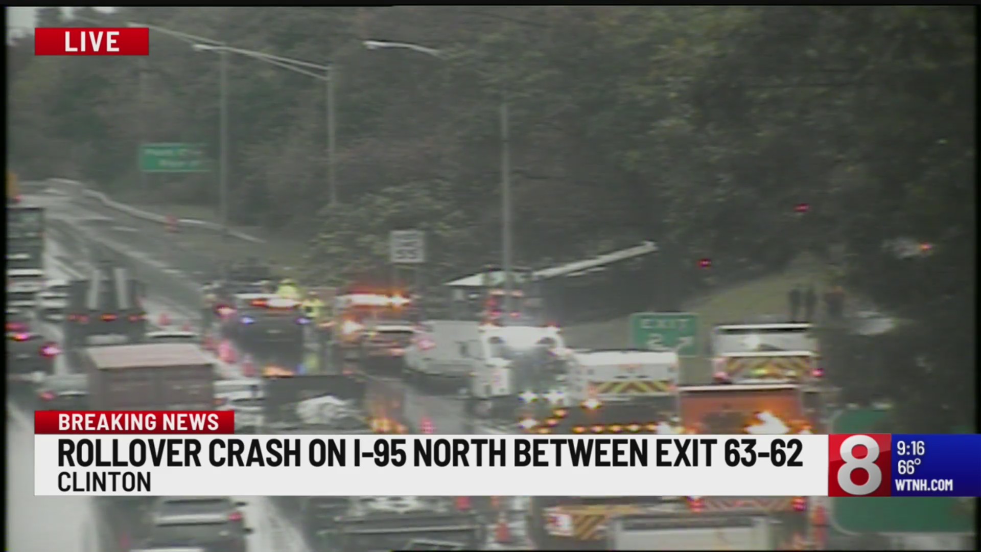 Rollover crash on Interstate 95 causes lane closures in Clinton – WTNH.com