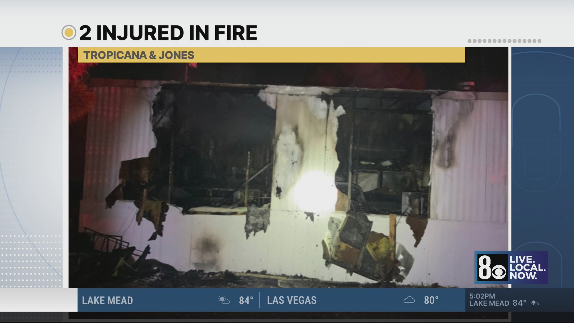 Las Vegas mobile home fire leaves 2 with smoke inhalation injuries – KLAS