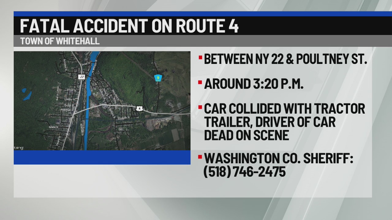 1 killed in Route 4 crash in Whitehall – NEWS10 ABC
