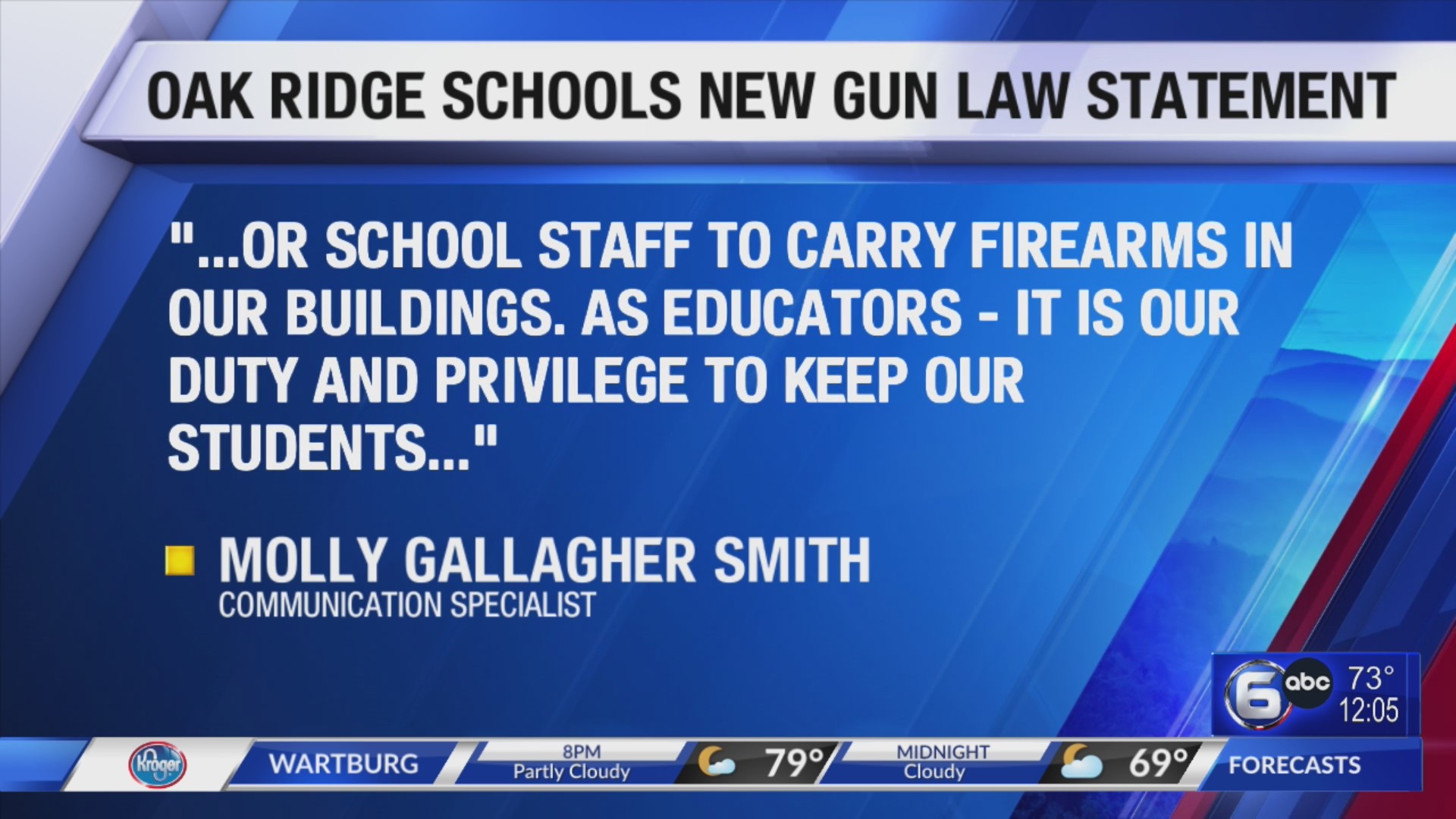 Oak Ridge Schools release statement on new gun law – WATE 6 On Your Side