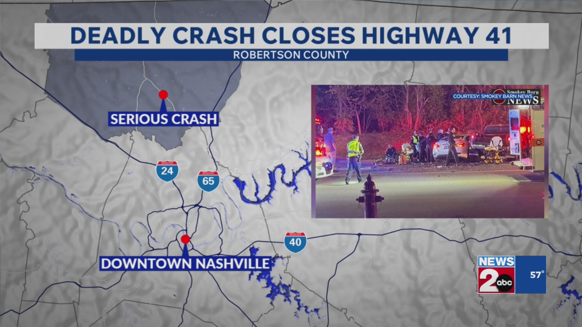 Deadly crash closes Highway 41 – WKRN News 2