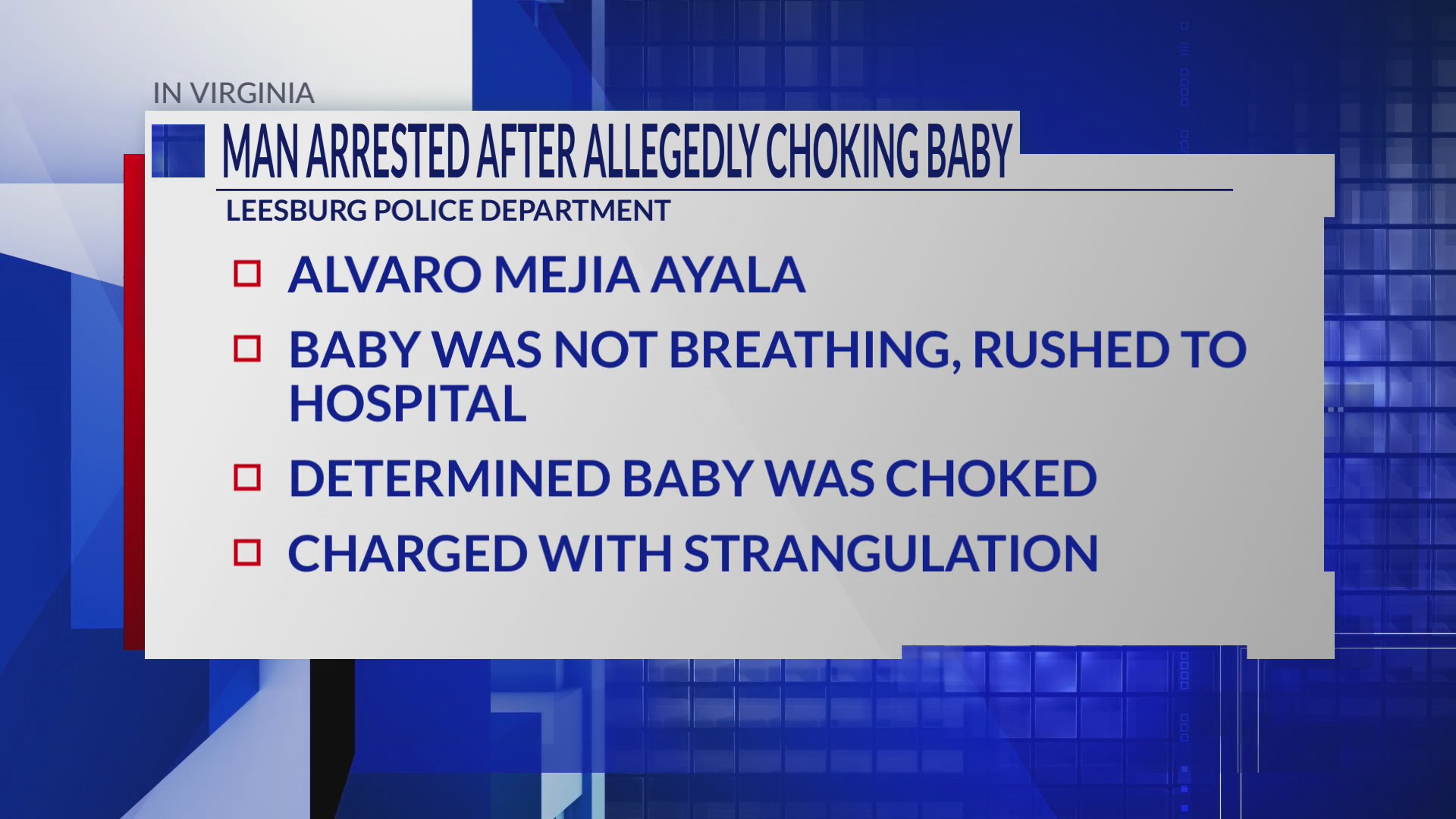 Man arrested after allegedly choking baby – DC News Now | DC, Virginia ...