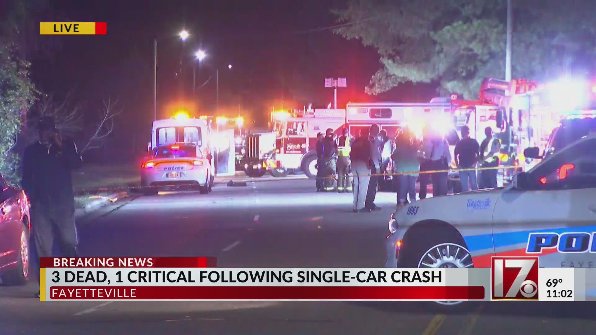 3 dead, 1 critical after single-vehicle crash in Fayetteville – CBS17.com
