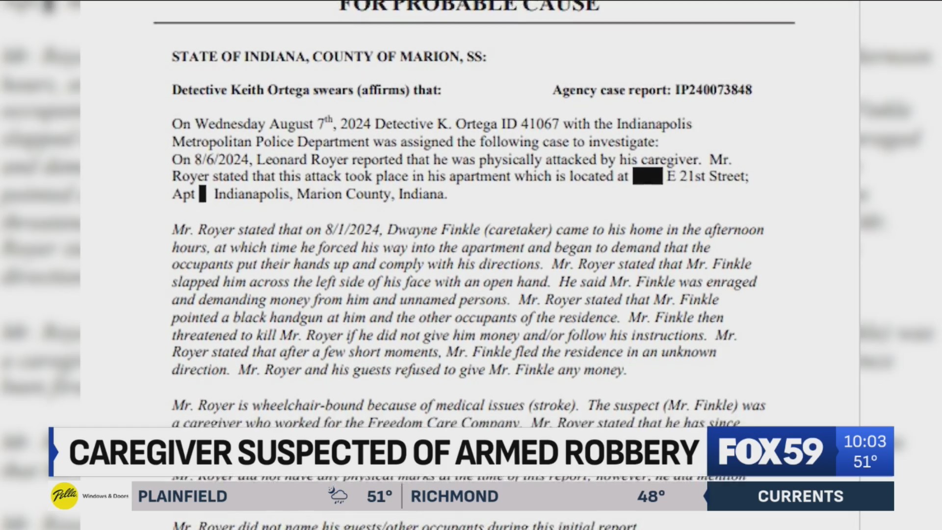 IMPD searching for former caregiver accused of robbing patient in ...