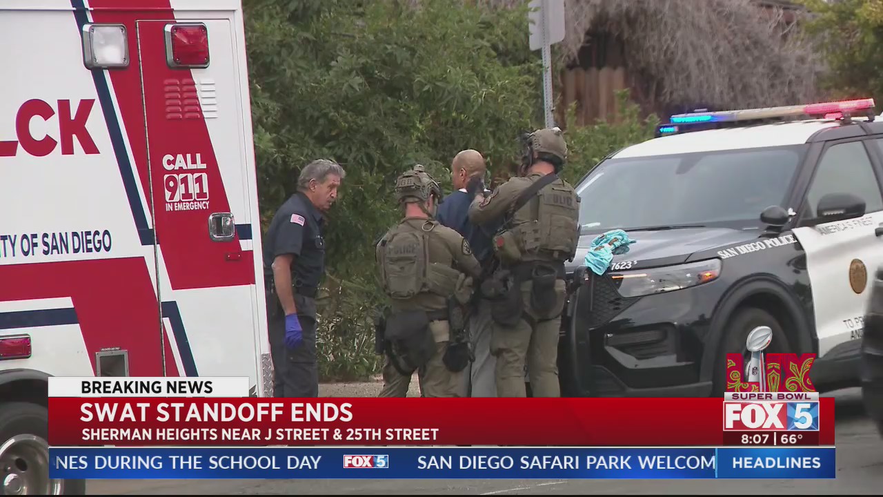 UPDATE: SWAT standoff ends in Sherman Heights; man arrested – FOX 5 San ...