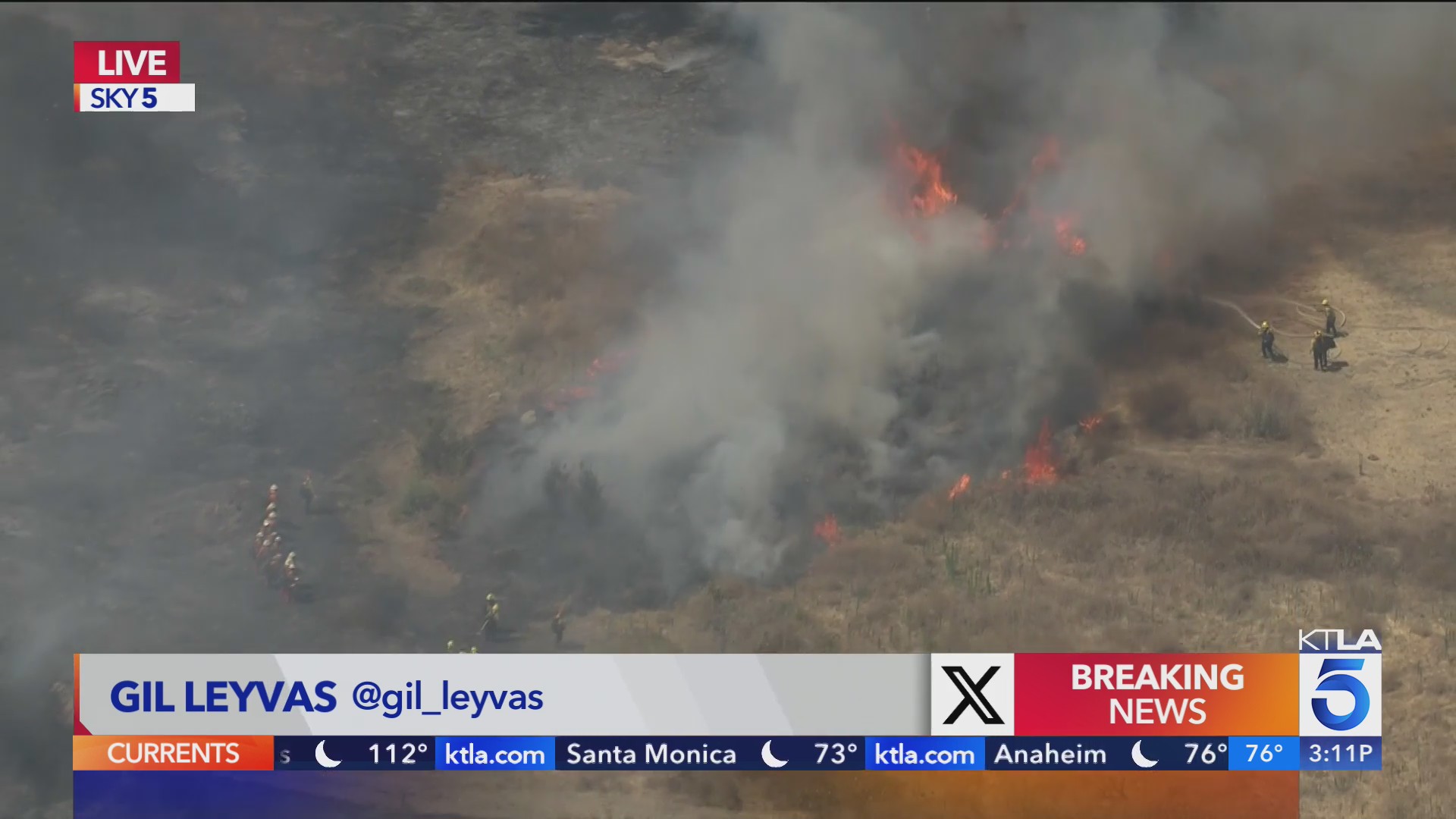Crews battle brush fire at Hansen Dam – KTLA