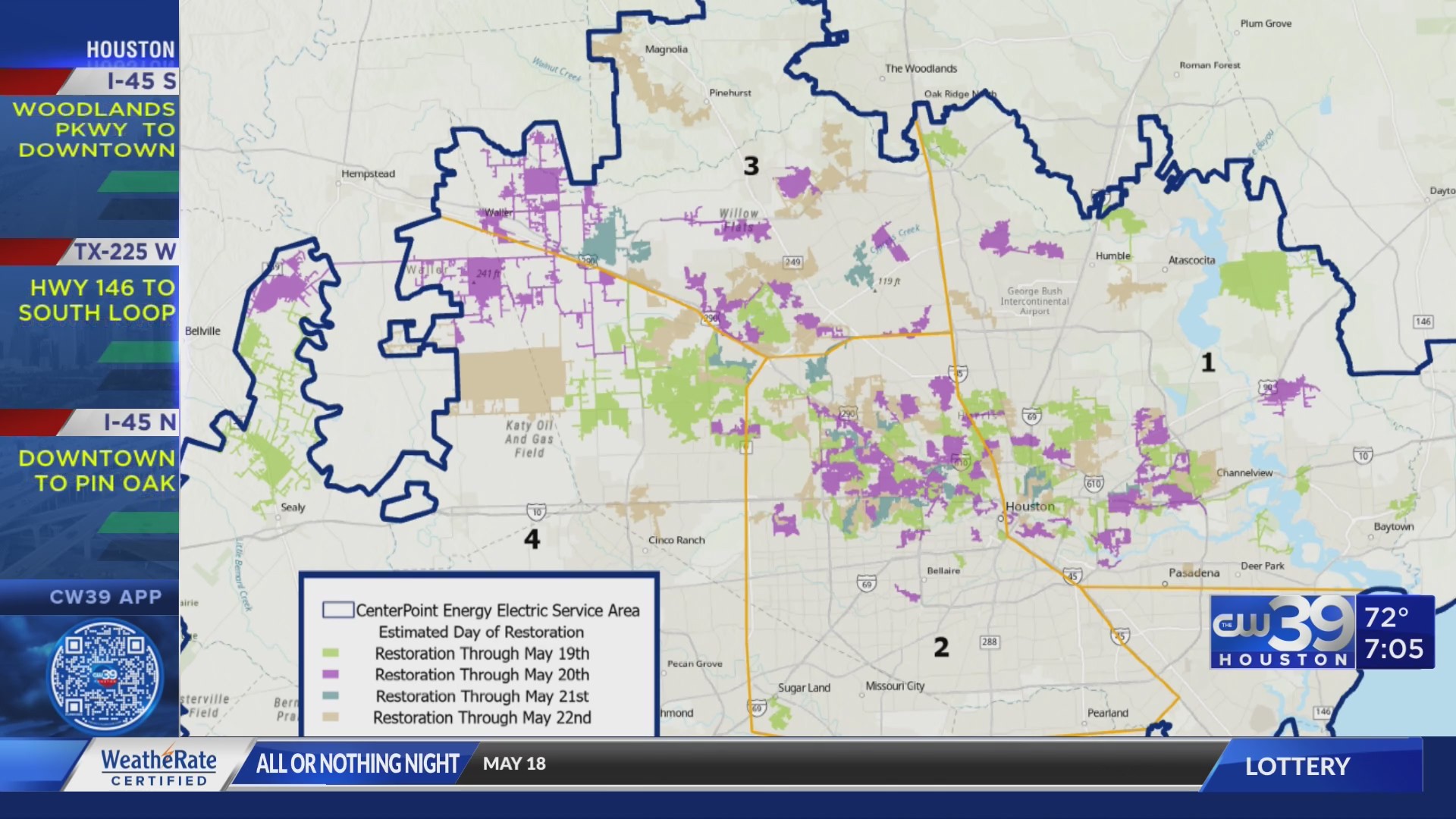 When CenterPoint expects power to be back by neighborhood – CW39 Houston