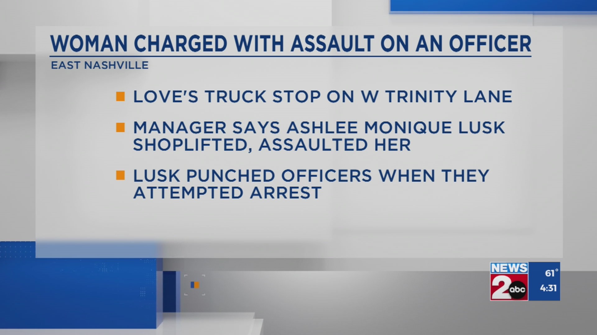 Woman charged with assaulting 2 officers in East Nashville – WKRN News 2