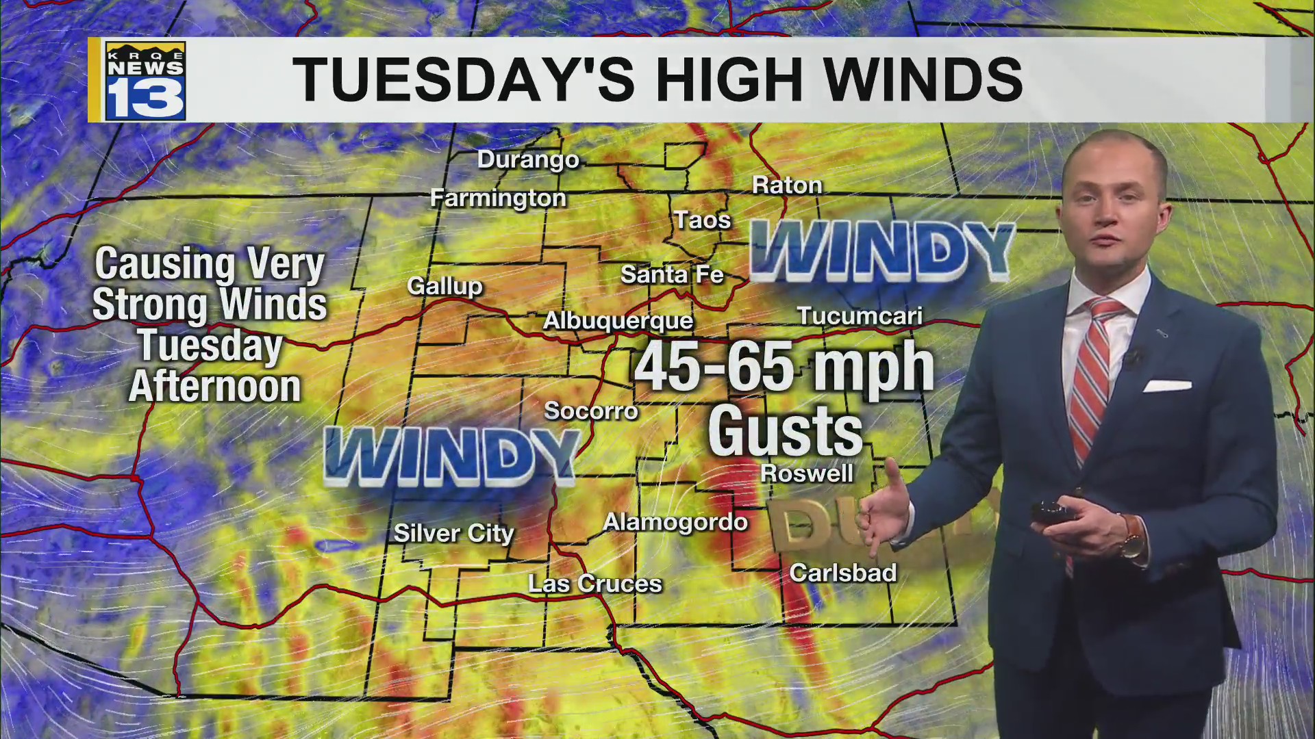 Strong winds will bring high fire danger, blowing dust Tuesday ...