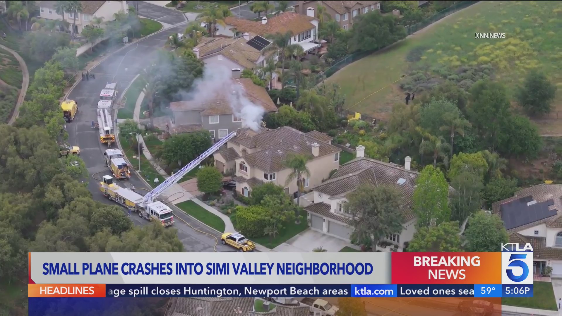 Pilot killed, homes burned by Simi Valley plane crash - KTLA