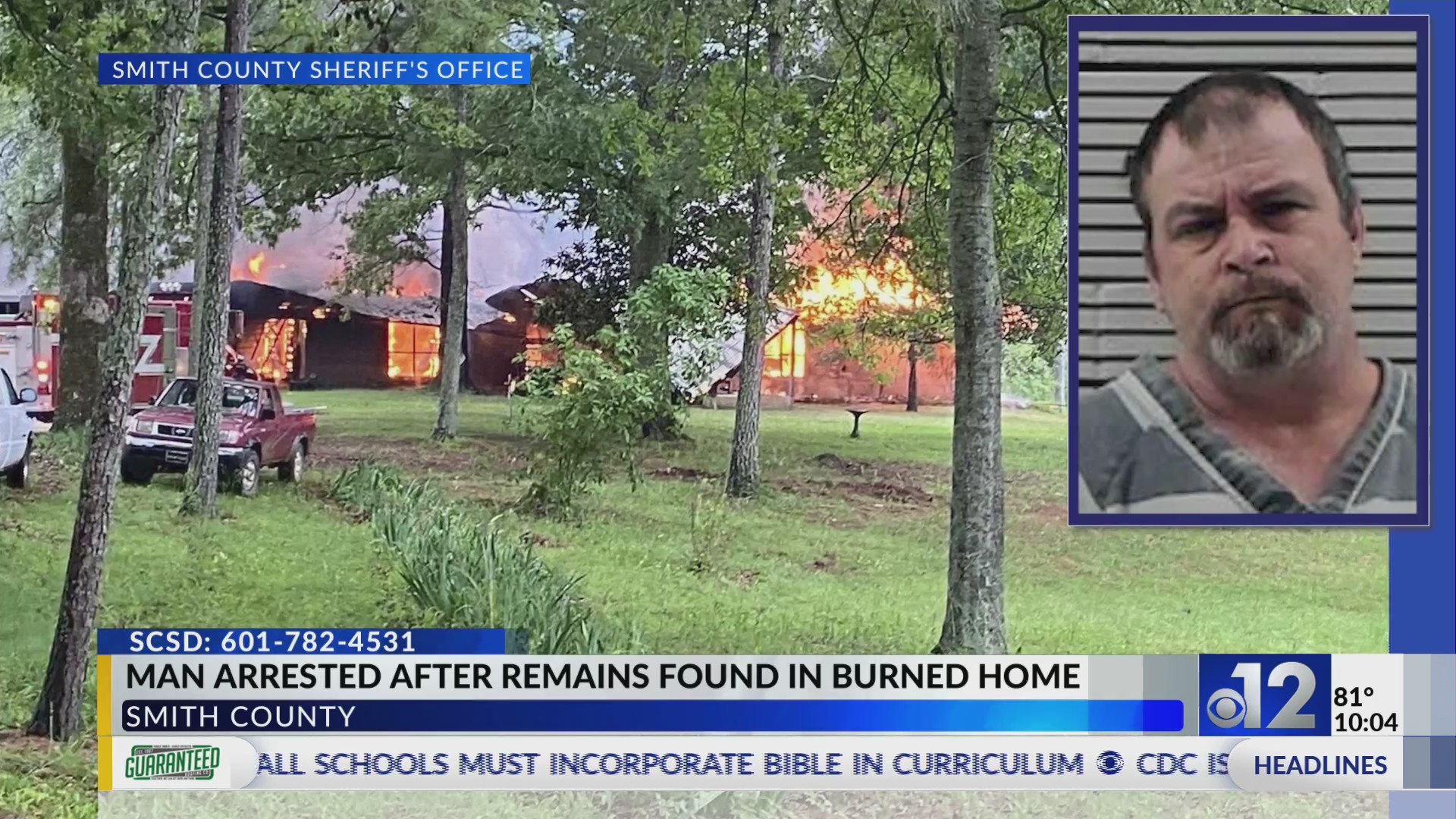Suspect arrested after man’s remains found inside burned Mississippi ...