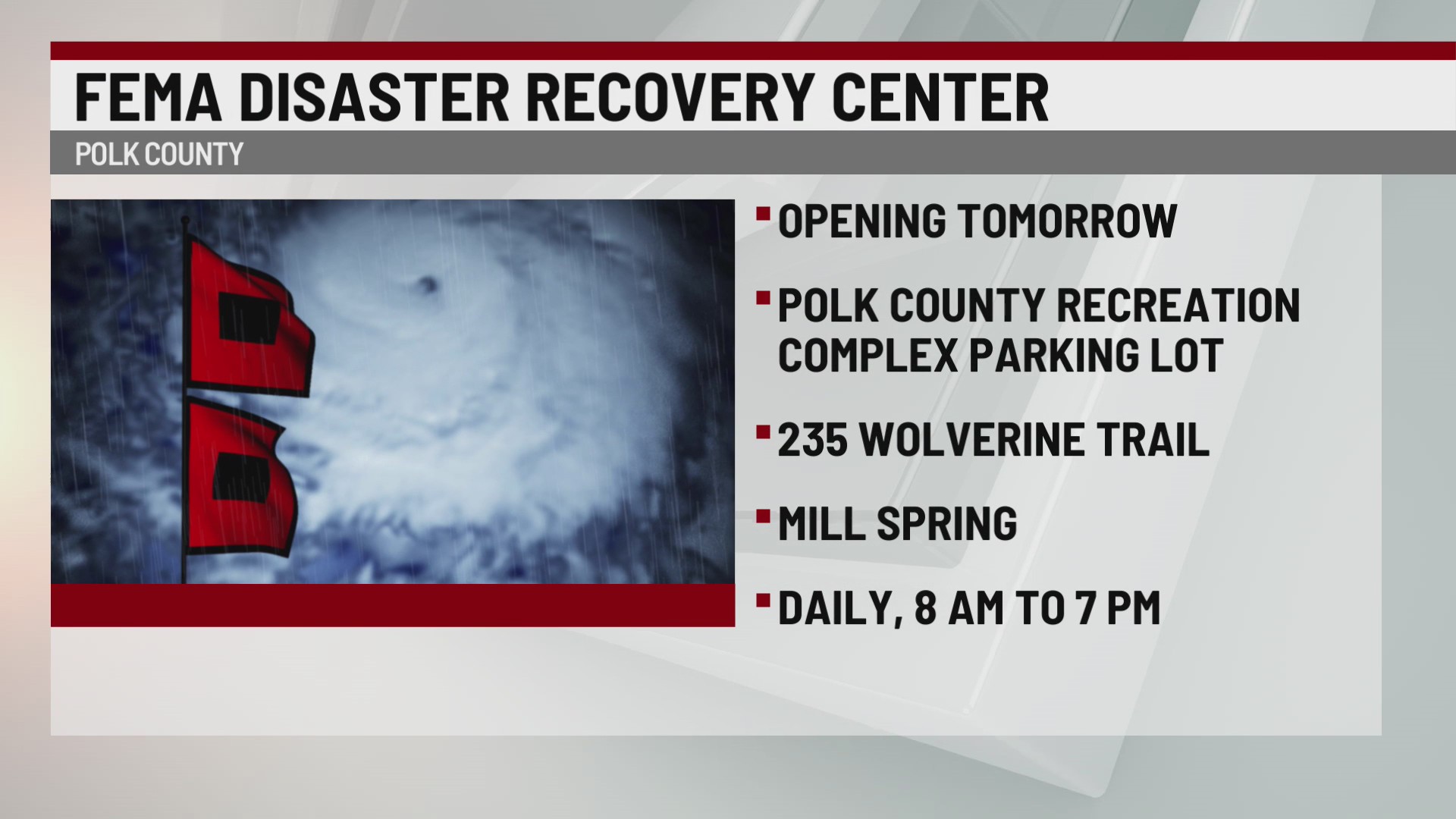 Disaster Recovery Center to open in Polk County – WSPA 7NEWS