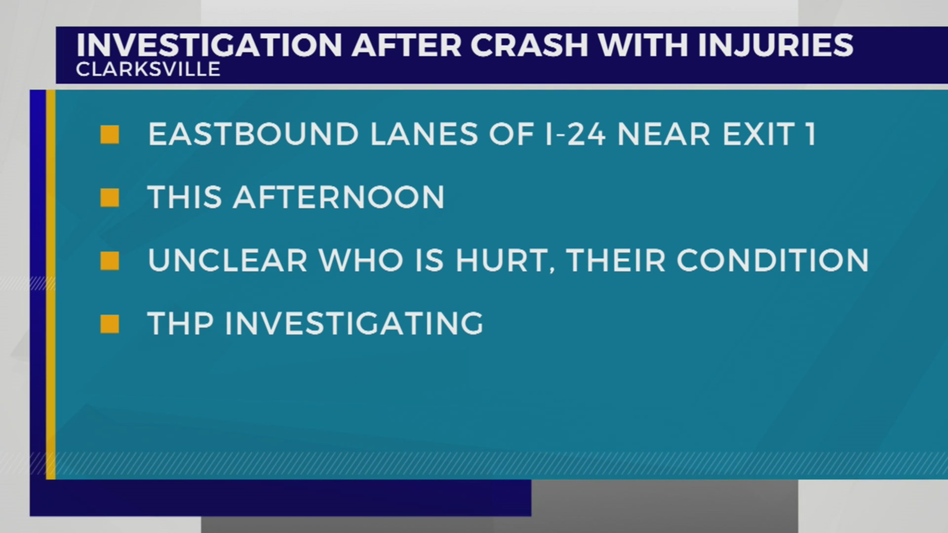 Injuries reported in 3-vehicle crash on I-24 in Clarksville – WKRN News 2