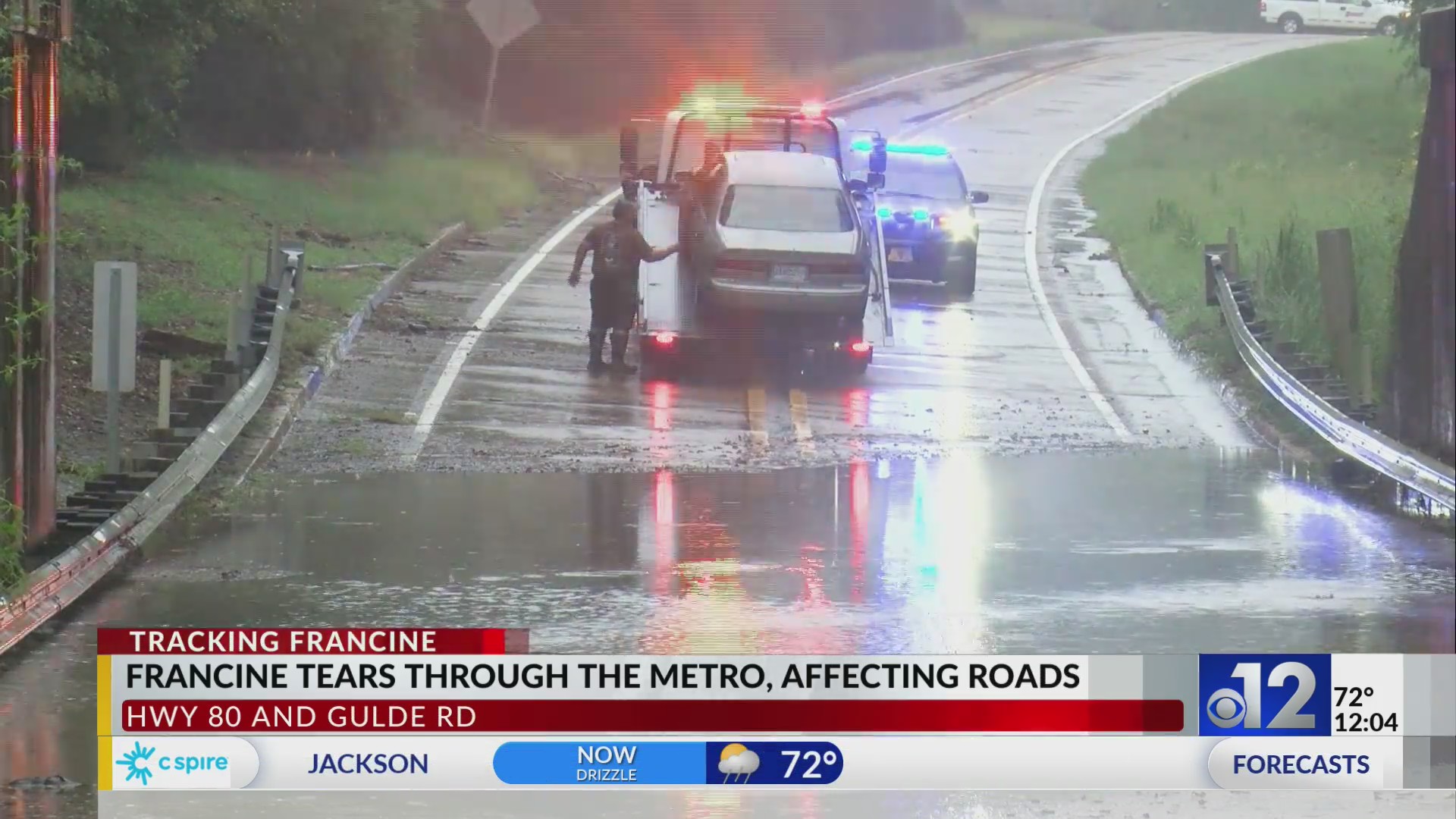Mississippi roads closed due to flash flooding from Francine – WJTV