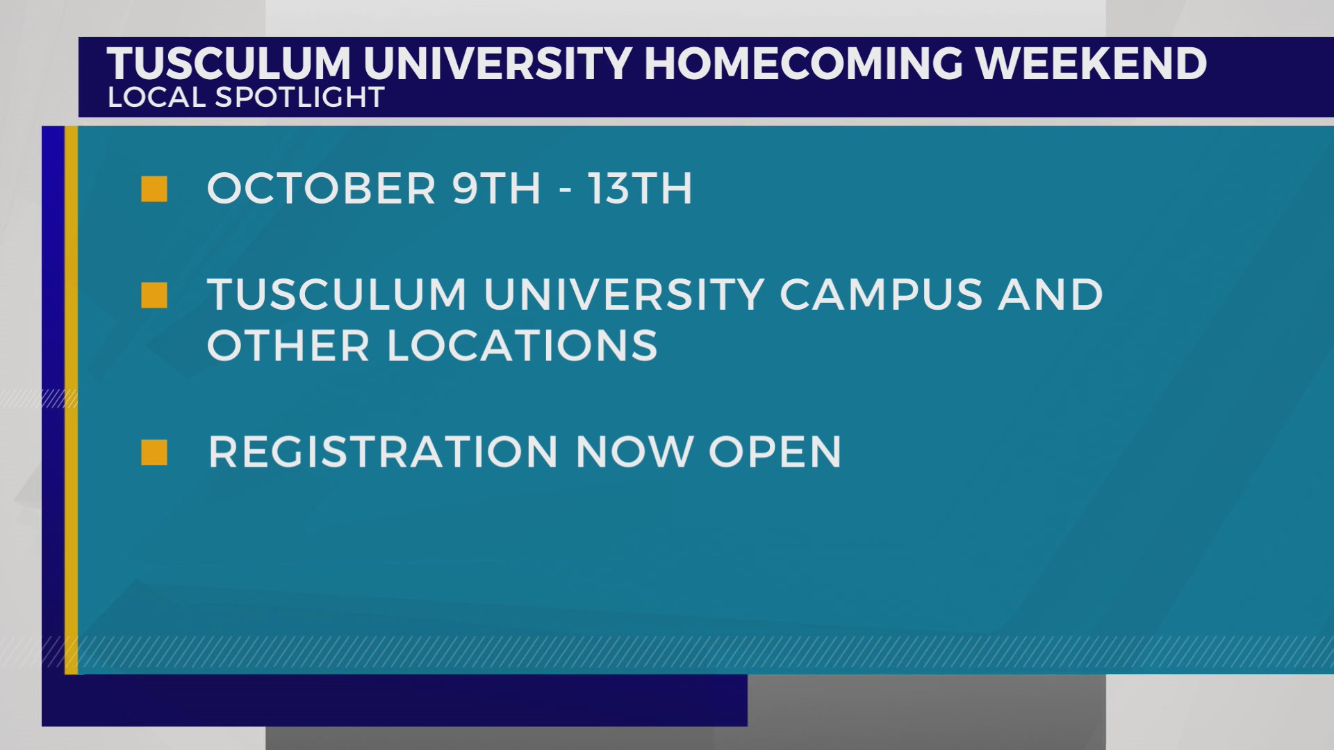 Tusculum University plans weekend full of events for WJHL