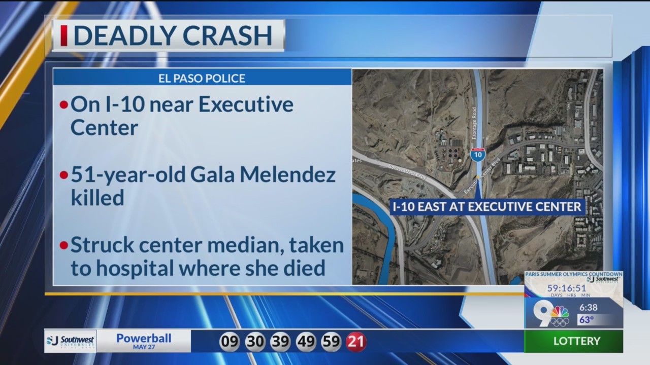 El Paso woman dies after striking median on I-10 East – KTSM 9 News