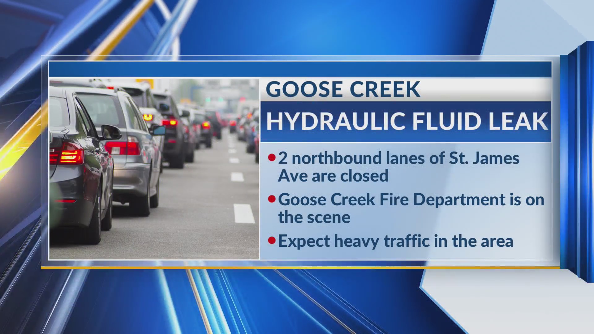Portion of St. James Ave closed due to hydraulic fluid leak WCBD News 2