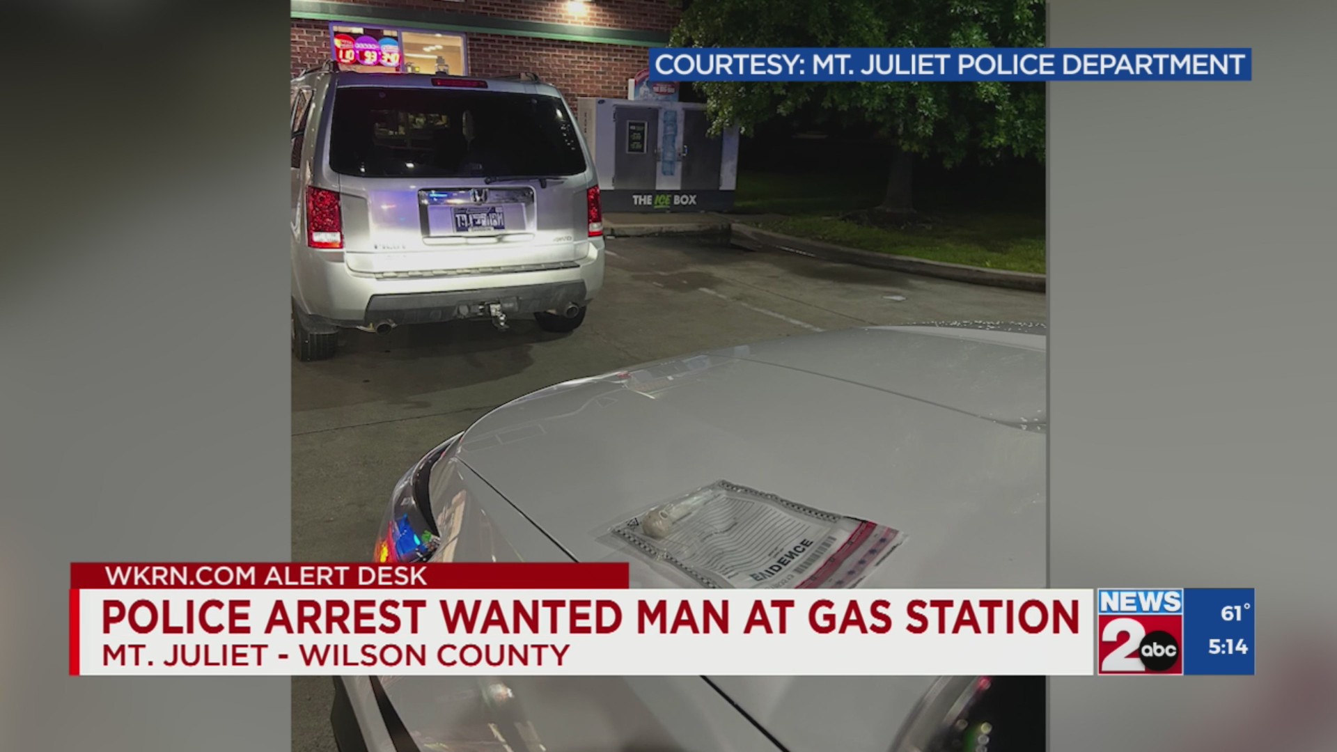 Mt. Juliet police arrest wanted man at gas station – WKRN News 2