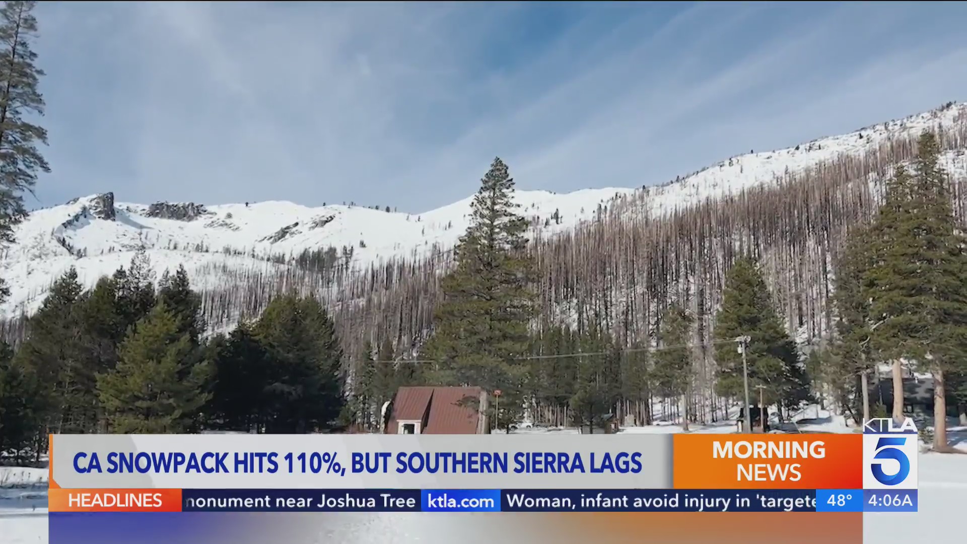 First snow survey shows above average California snowpack – KTLA