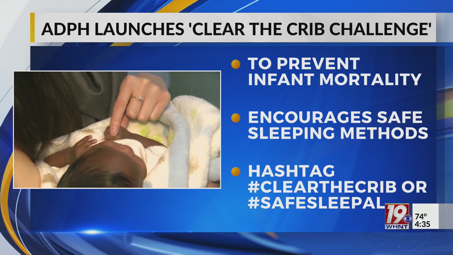 ADPH Launches Clear the Crib Campaign Sept. 25, 2024 News 19 at 4