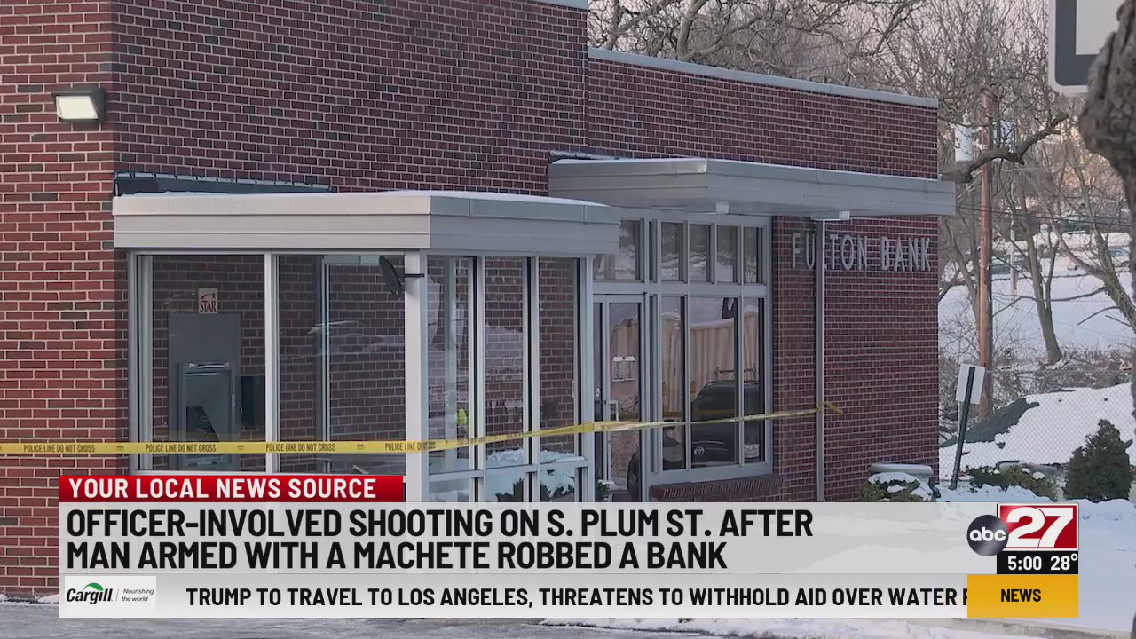 Machete-wielding bank robbery suspect shot by police in Lancaster; DA ...