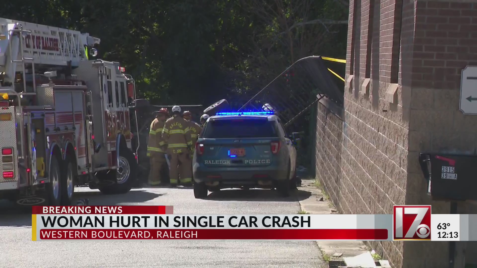 Woman hurt in single-car crash in Raleigh – CBS17.com