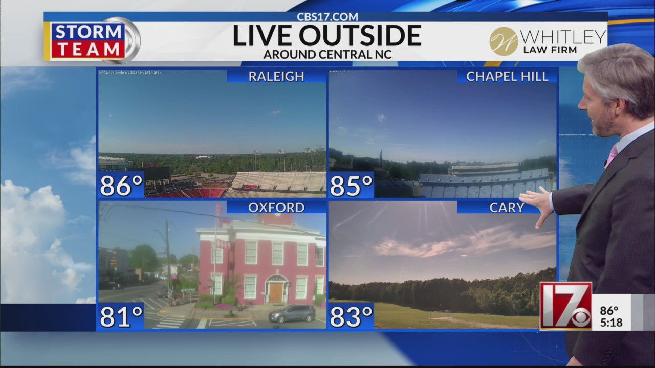 Warm, sunny day in central NC before cooldown Friday – CBS17.com