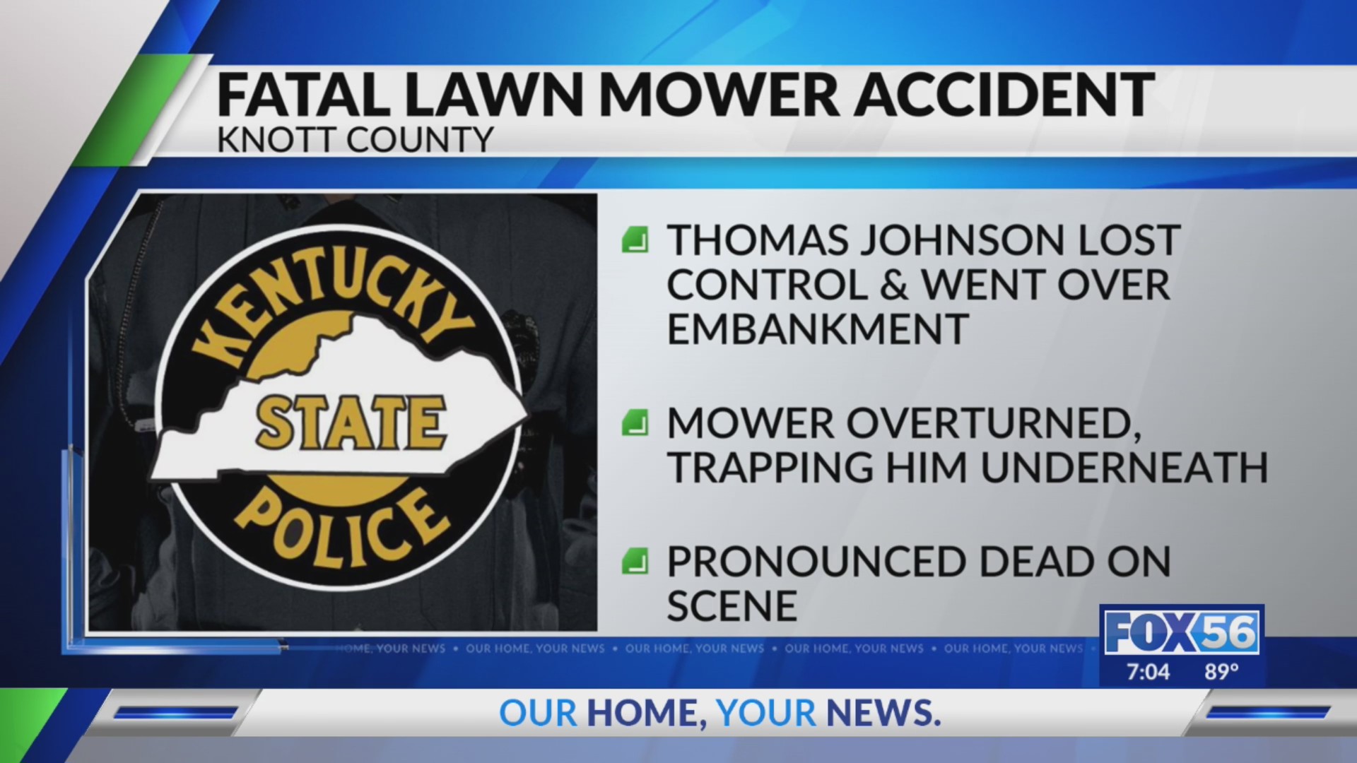 Knott County man killed after getting trapped under lawn mower – FOX 56 ...