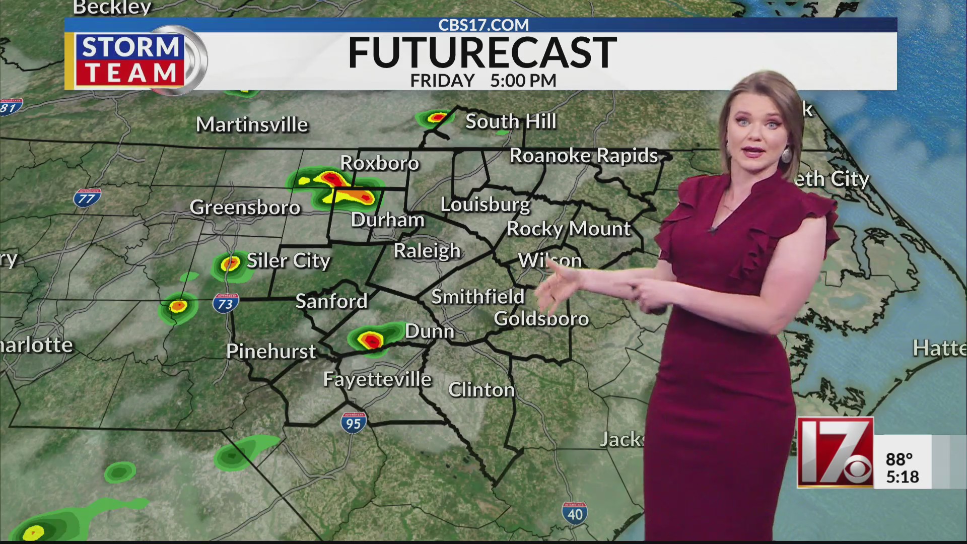 Spotty storms Friday and cooler weather this weekend – CBS17.com
