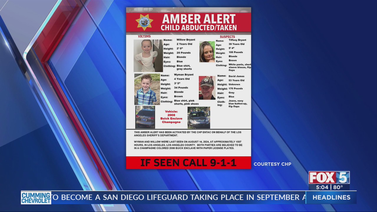 Amber Alert issued for missing children, ages 2 and 4 – FOX 5 San Diego ...