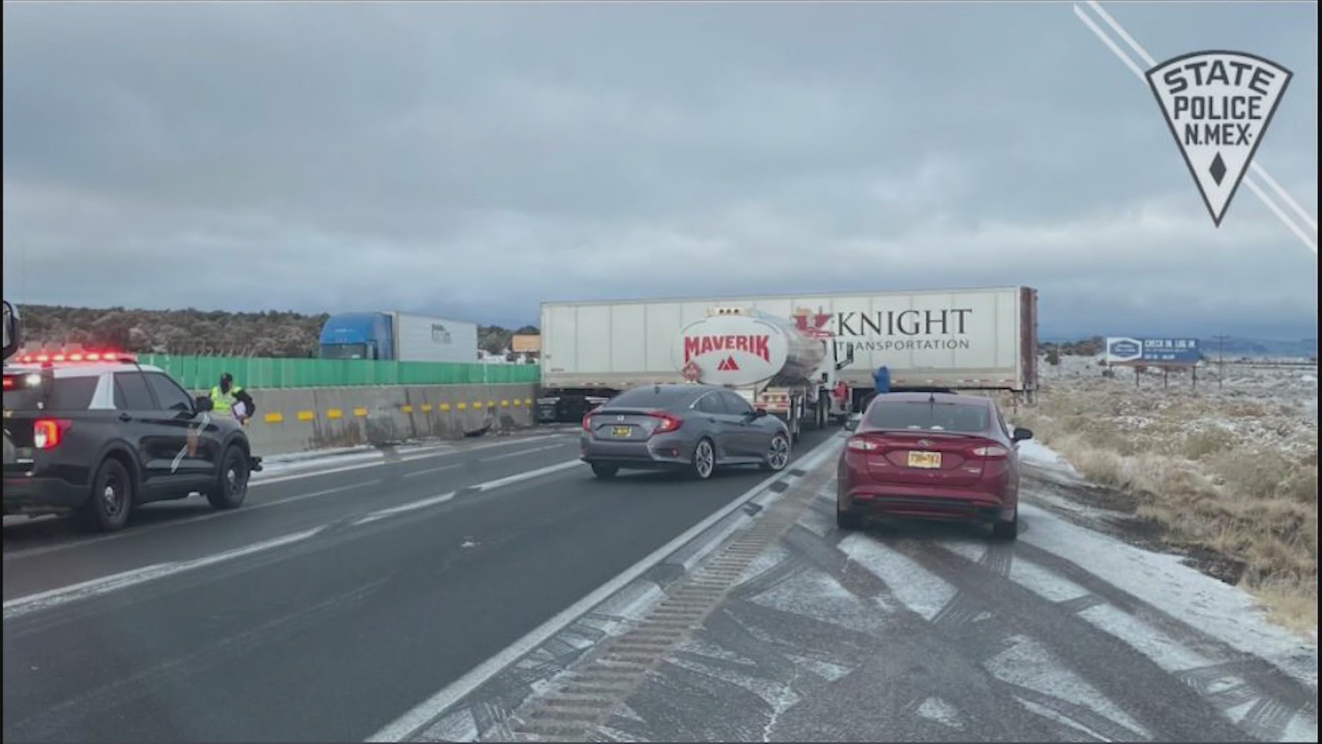 I40 westbound closed near Thoreau due to jackknifed semi KRQE NEWS