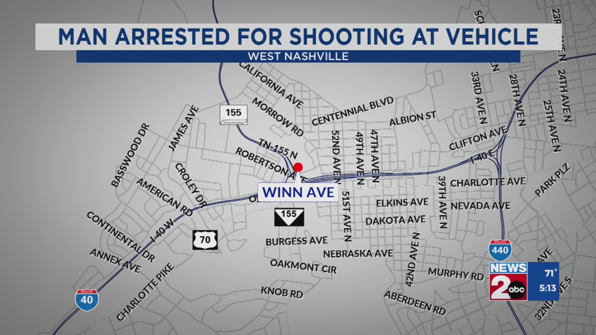 Man accused of shooting at vehicle in West Nashville – WKRN News 2