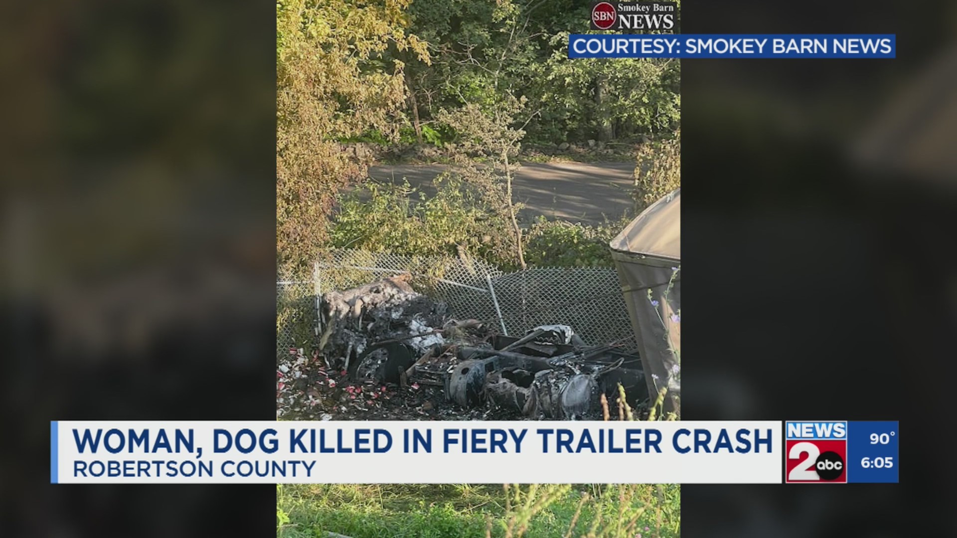 Woman, dog killed in fiery trailer crash – WKRN News 2
