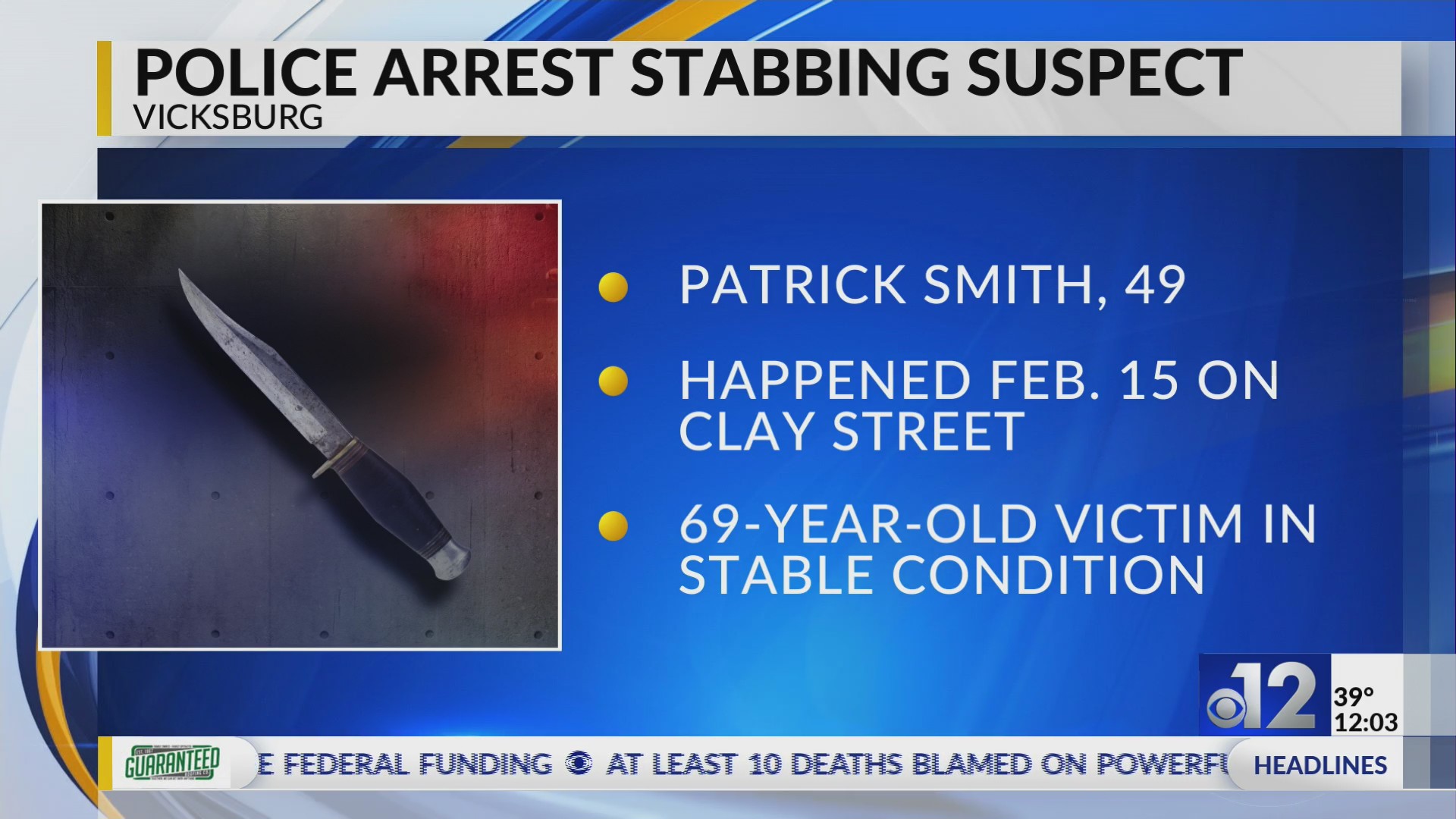 Man arrested for Vicksburg stabbing – WJTV
