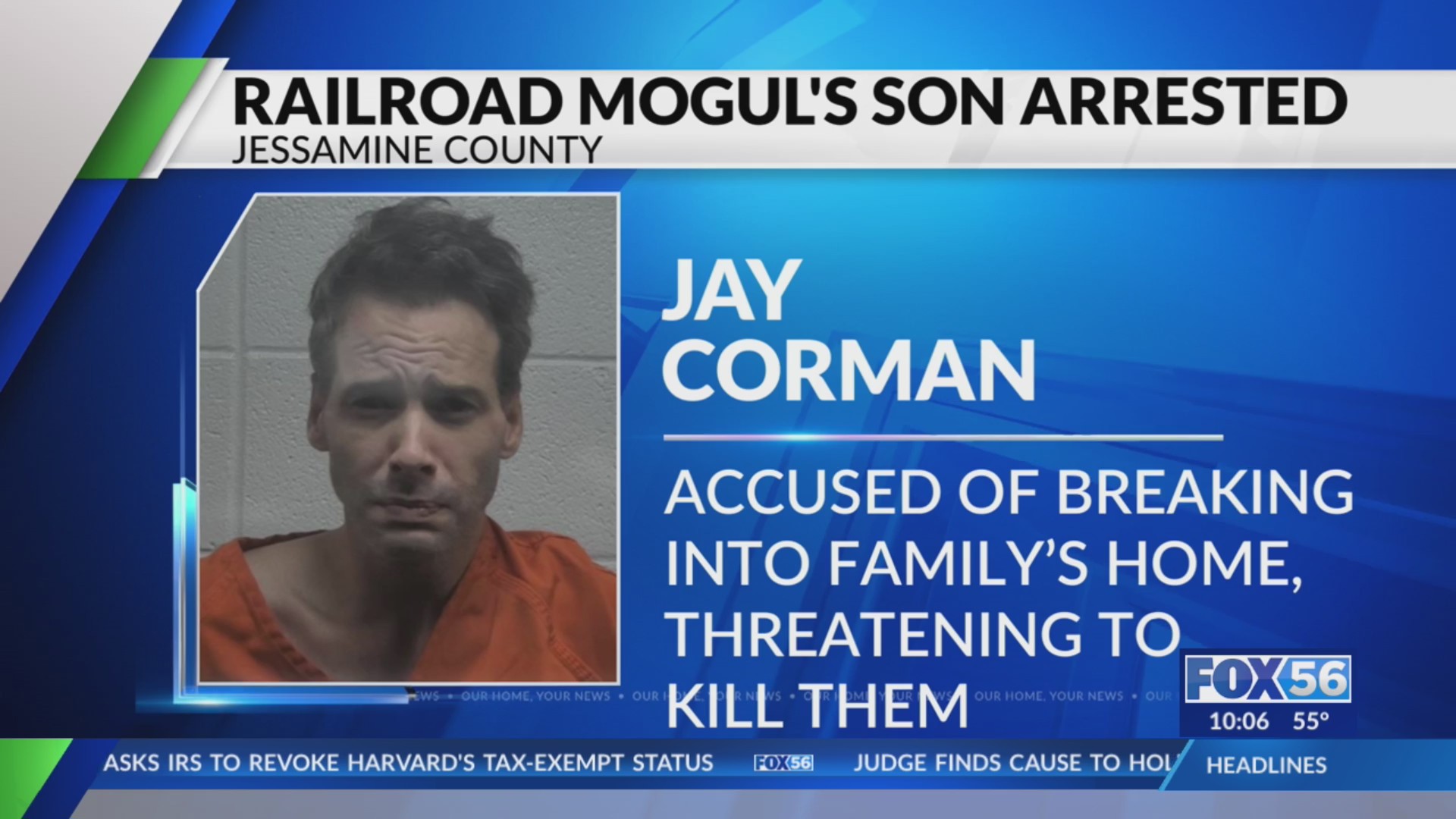 RJ Corman’s son accused of breaking into family’s home, threatening to ...