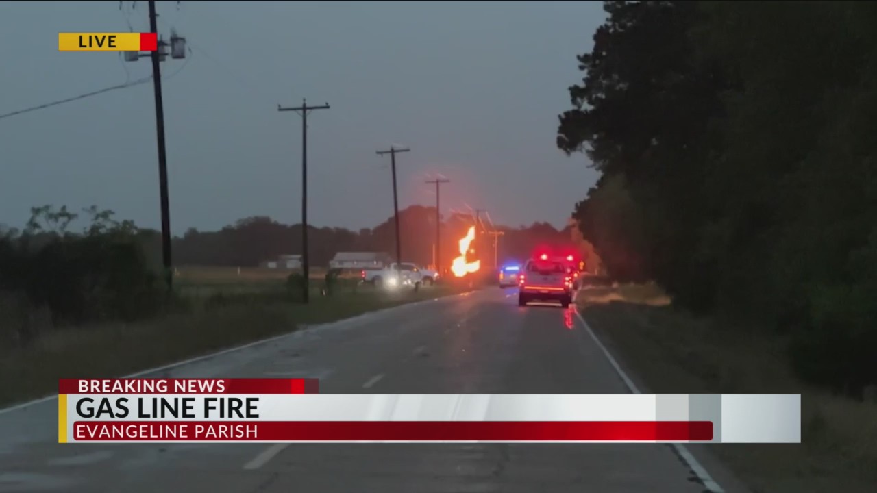 Mamou Fire Department working gas line fire
