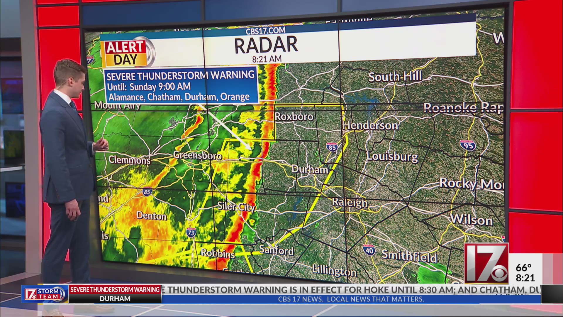 ALERT DAY: Severe storm warning issued in central NC – CBS17.com