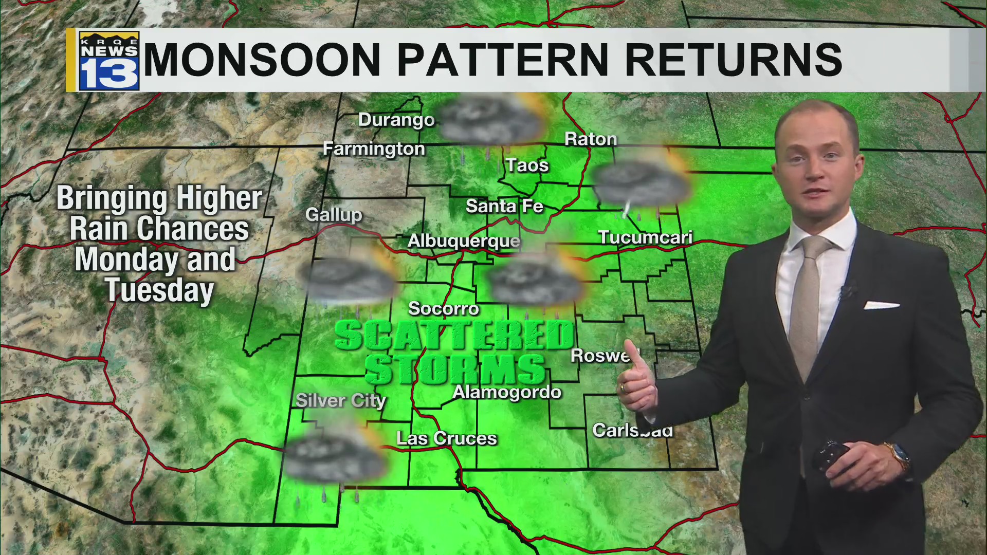 Daily monsoon thunderstorm chances return starting Monday – KRQE NEWS ...