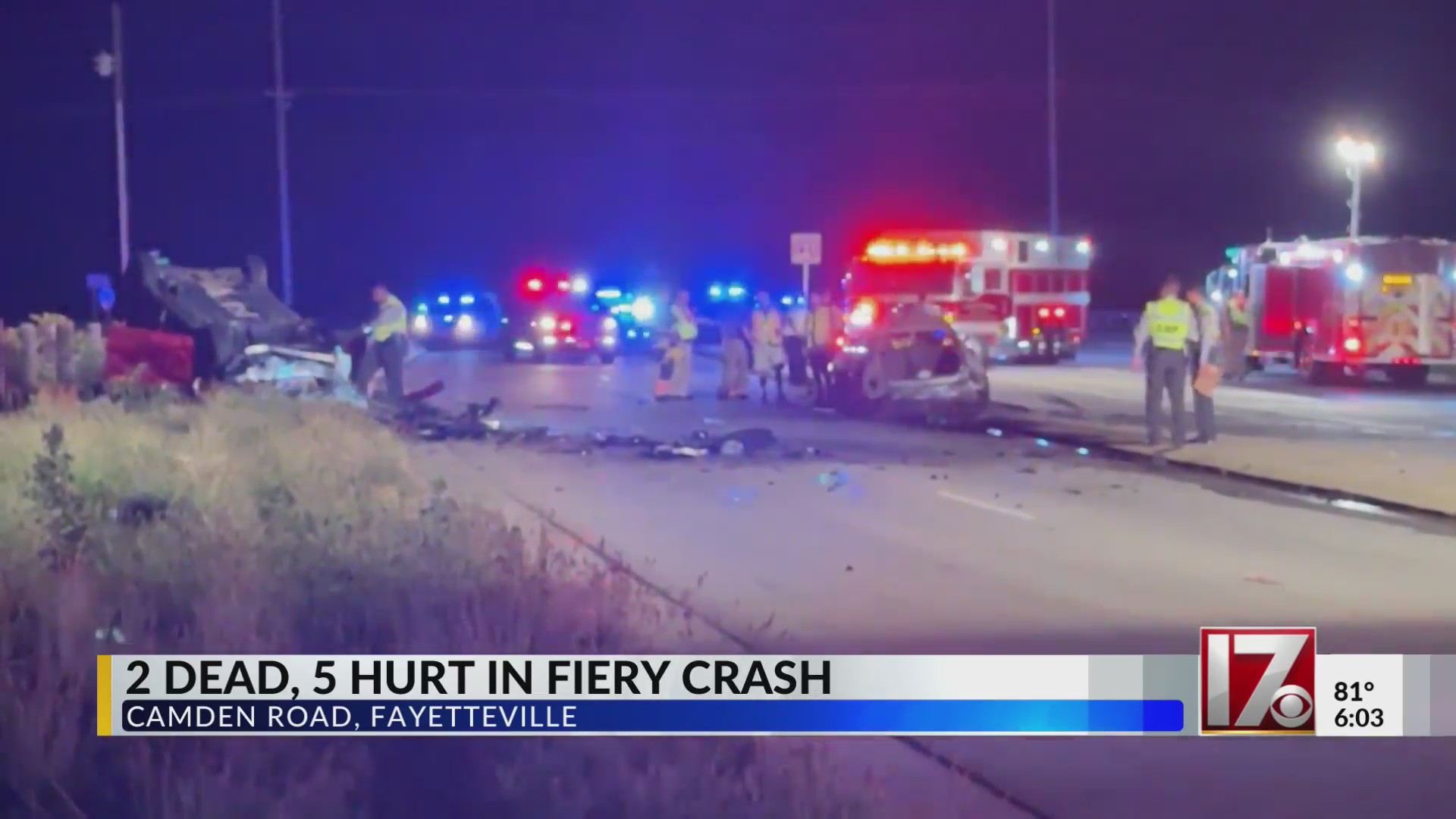 2 killed, 5 hurt in rollover crash in Fayetteville – CBS17.com